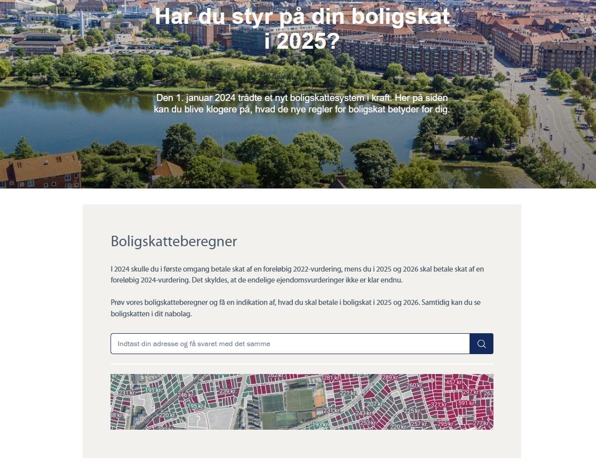 Det eneste du skal gøre, er at indtaste din adresse og på få sekunder får du et estimat af din boligskat.